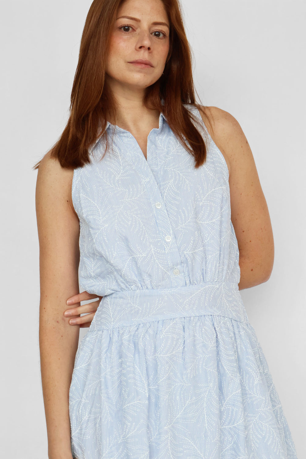 Elan V Neck Collared Midi Dress
