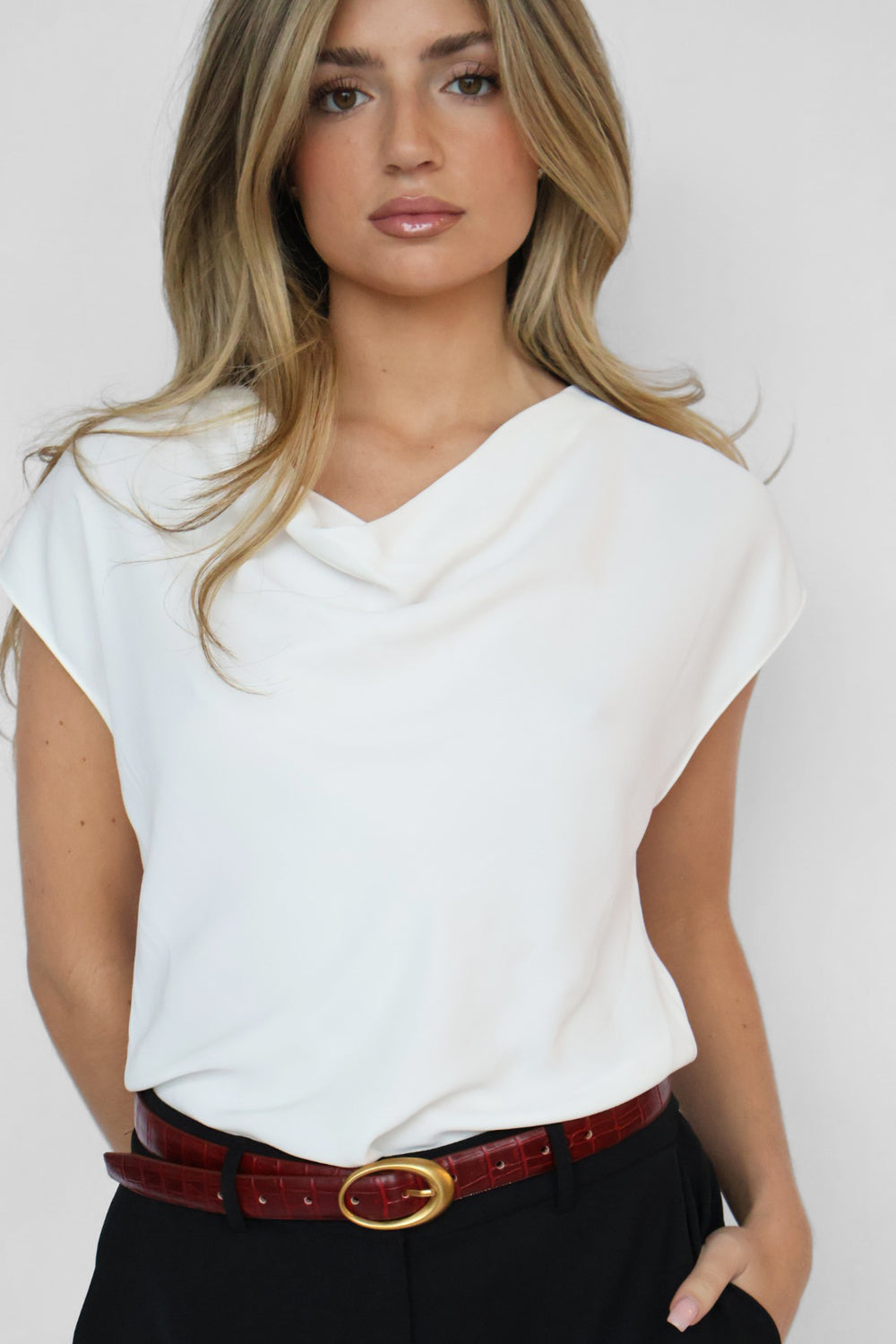 Cowl Neck Dolman Sleeveless Top