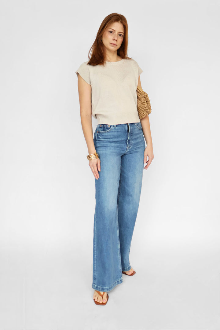 Cap Sleeve Knit Top