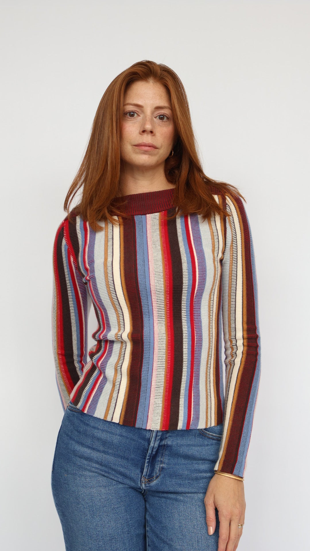 Steve Madden Serra Vertical Stripe Sweater Multicolor