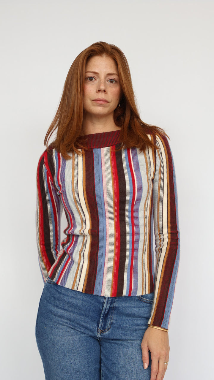 Steve Madden Serra Vertical Stripe Sweater Multicolor