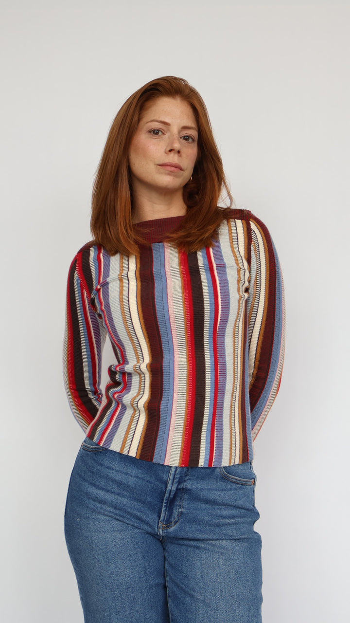 Steve Madden Serra Vertical Stripe Sweater Multicolor