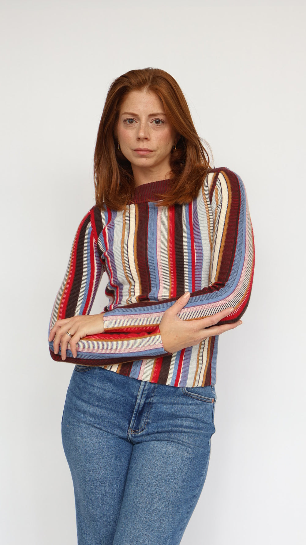 Steve Madden Serra Vertical Stripe Sweater Multicolor