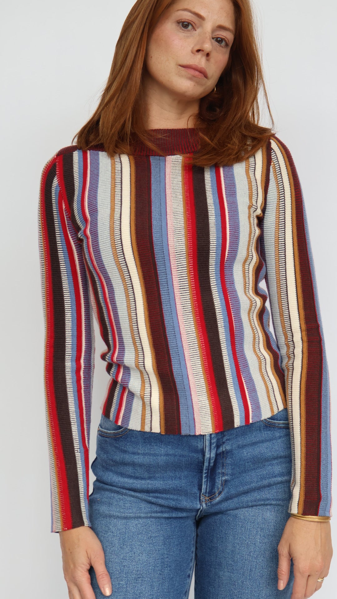 Steve Madden Serra Vertical Stripe Sweater Multicolor