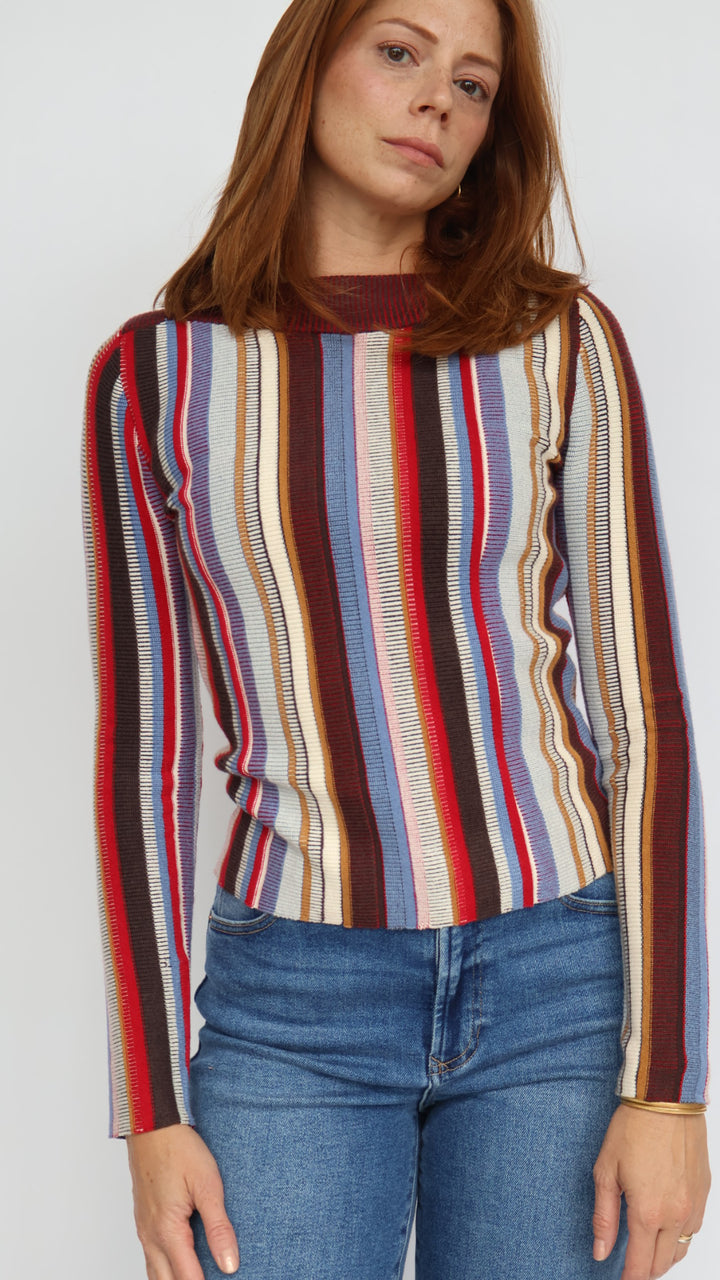 Steve Madden Serra Vertical Stripe Sweater Multicolor