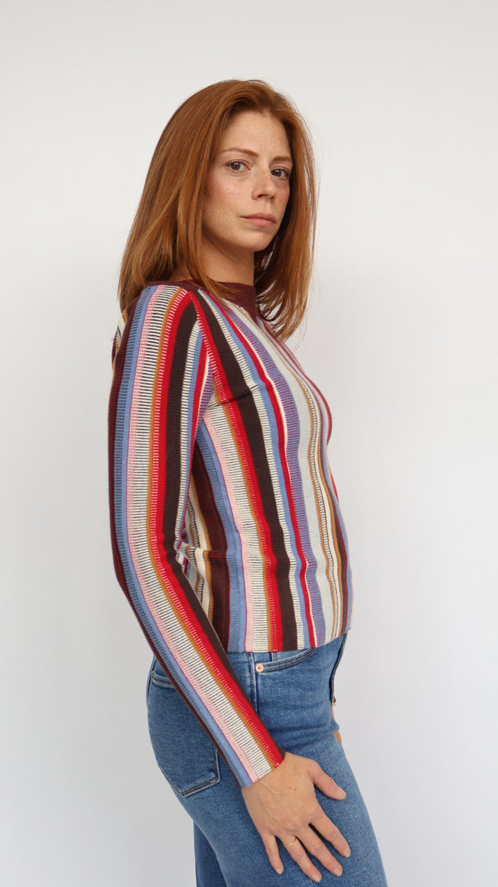 Steve Madden Serra Vertical Stripe Sweater Multicolor
