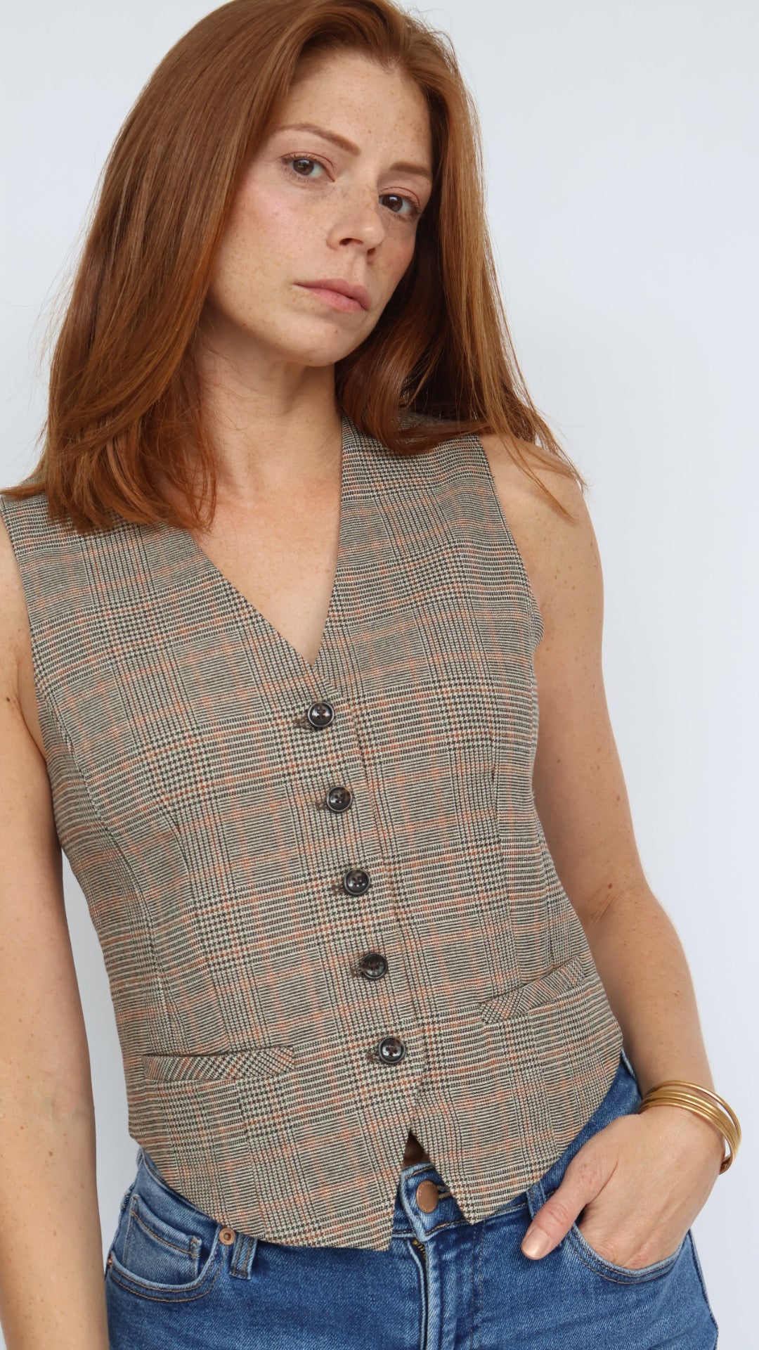 Steve Madden Barrett Plaid Vest