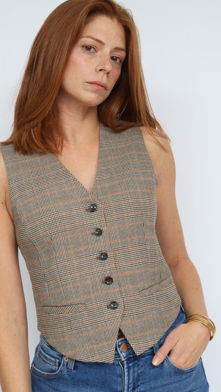 Steve Madden Barrett Plaid Vest