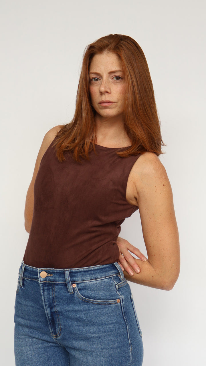 Steve Madden Ornellia Faux Suede Bodysuit