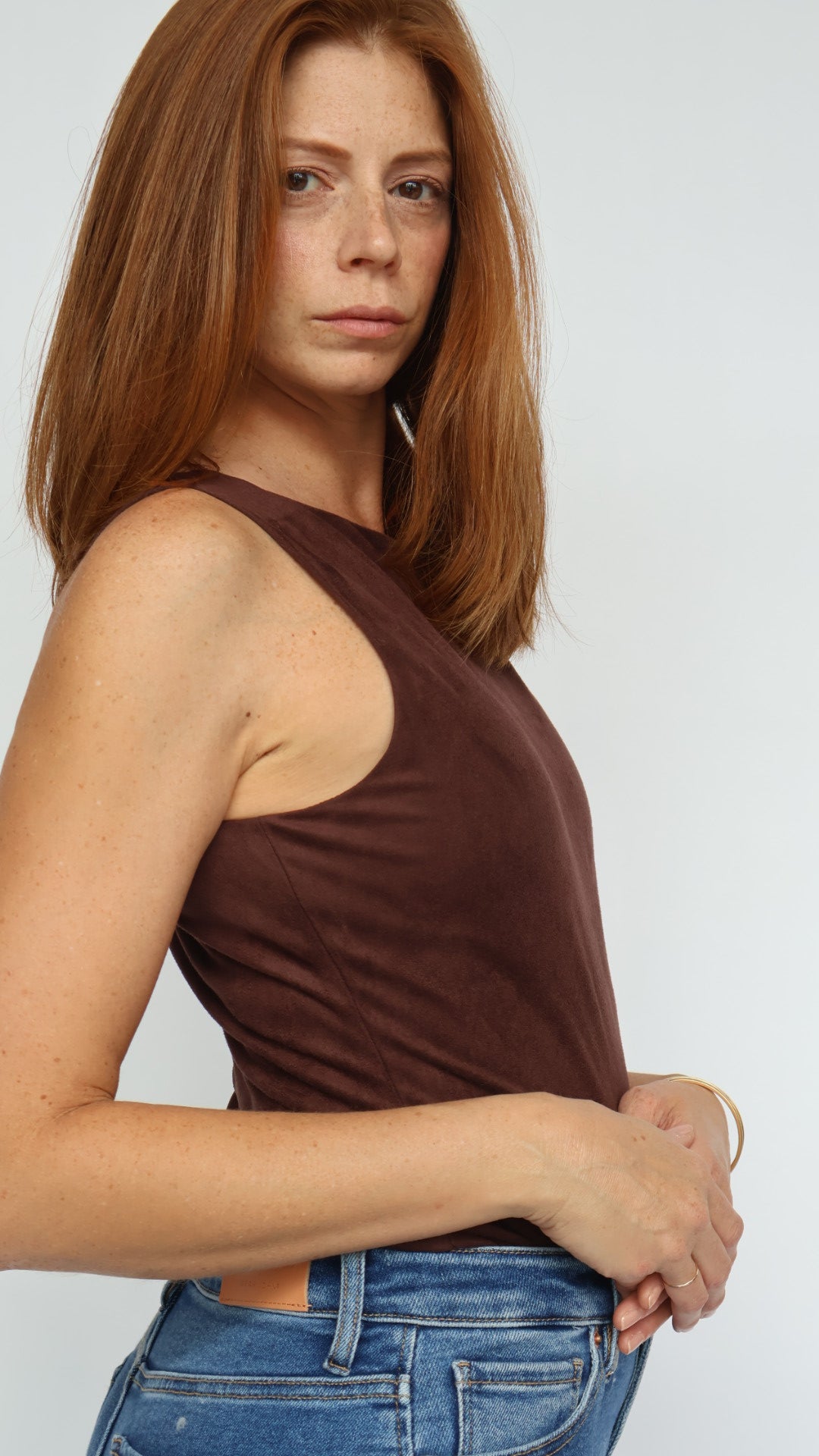 Steve Madden Ornellia Faux Suede Bodysuit