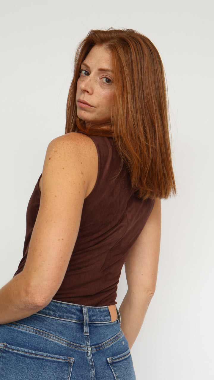 Steve Madden Ornellia Faux Suede Bodysuit