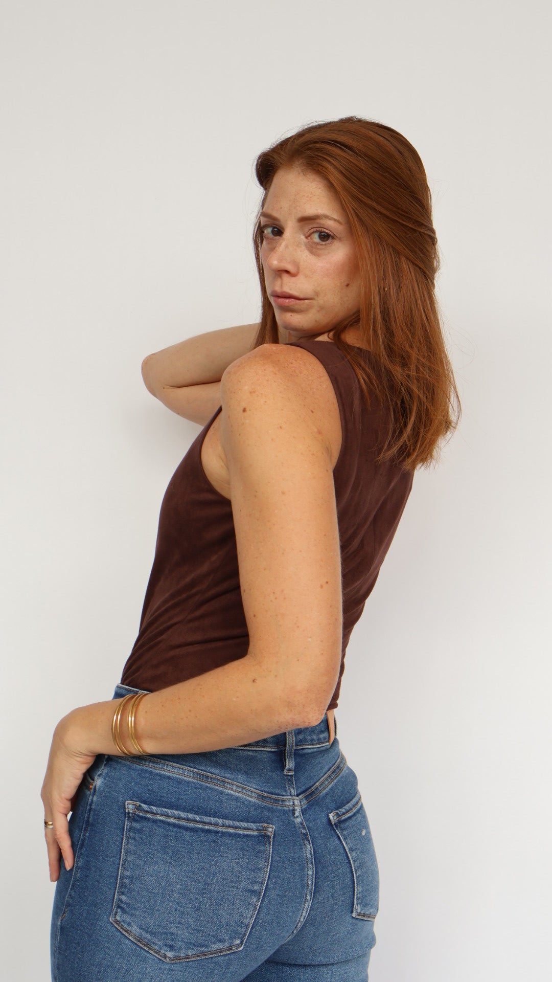 Steve Madden Ornellia Faux Suede Bodysuit