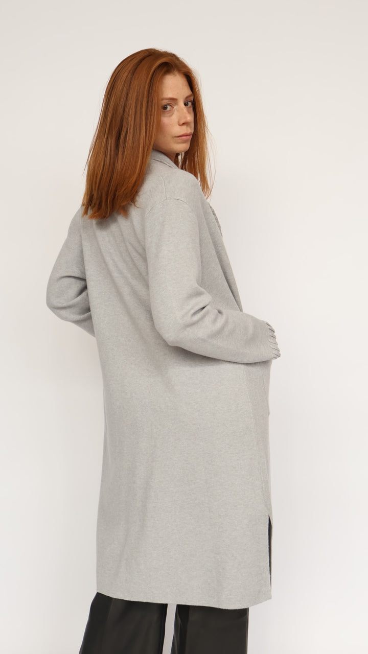 Whipstitch Detail Open Front Cardigan