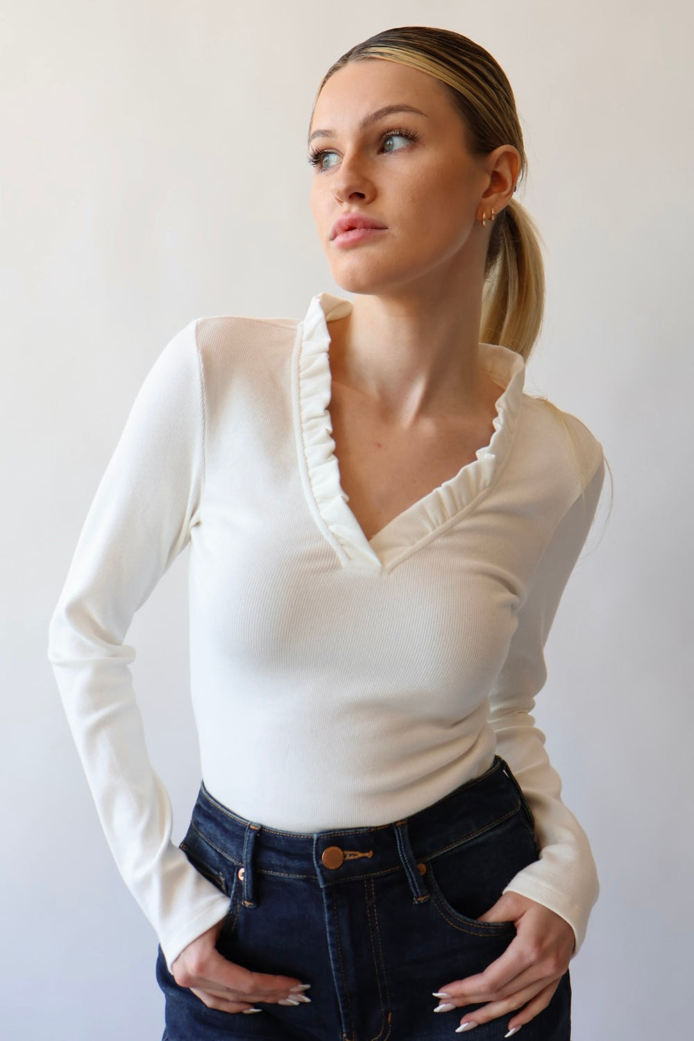 Lily Ruffle Cotton Long Sleeve
