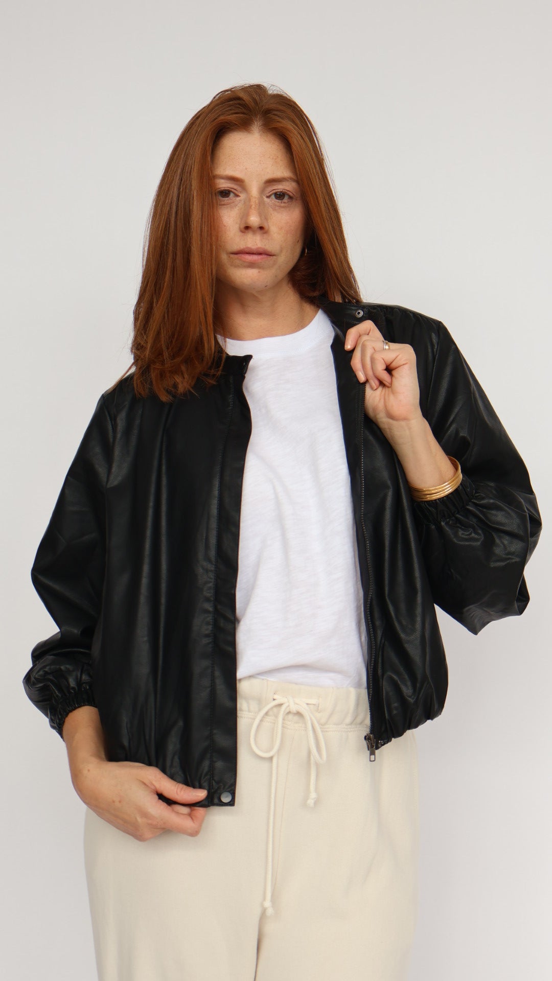 Pinch Vegan Leather Bomber Jacket