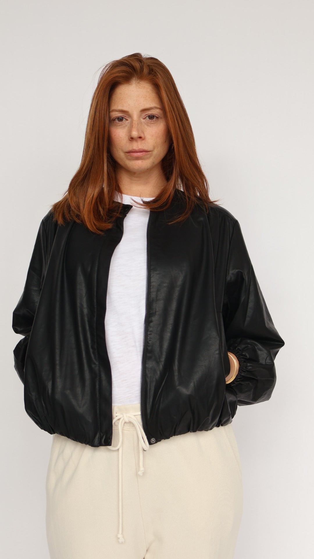 Pinch Vegan Leather Bomber Jacket