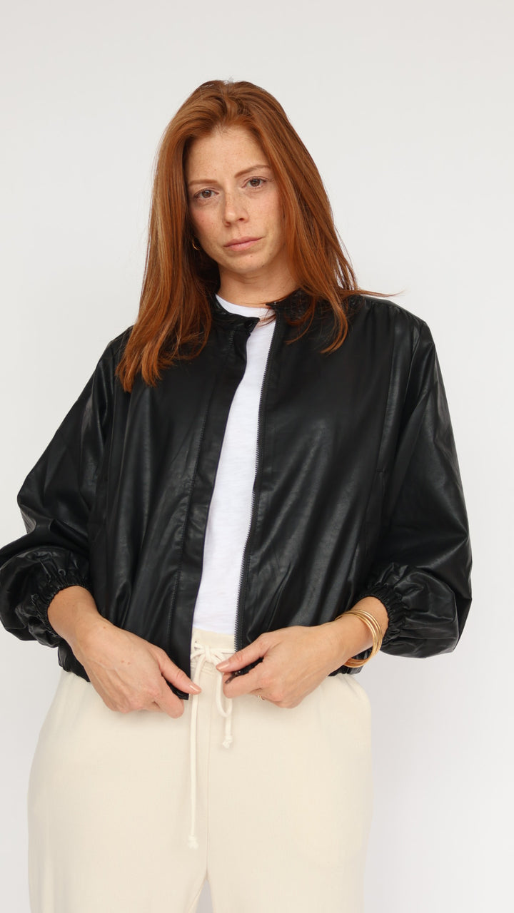 Pinch Vegan Leather Bomber Jacket