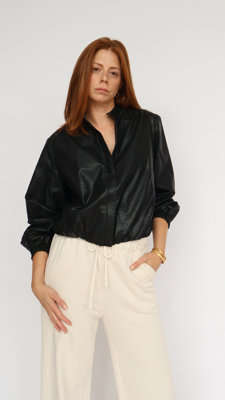 Pinch Vegan Leather Bomber Jacket