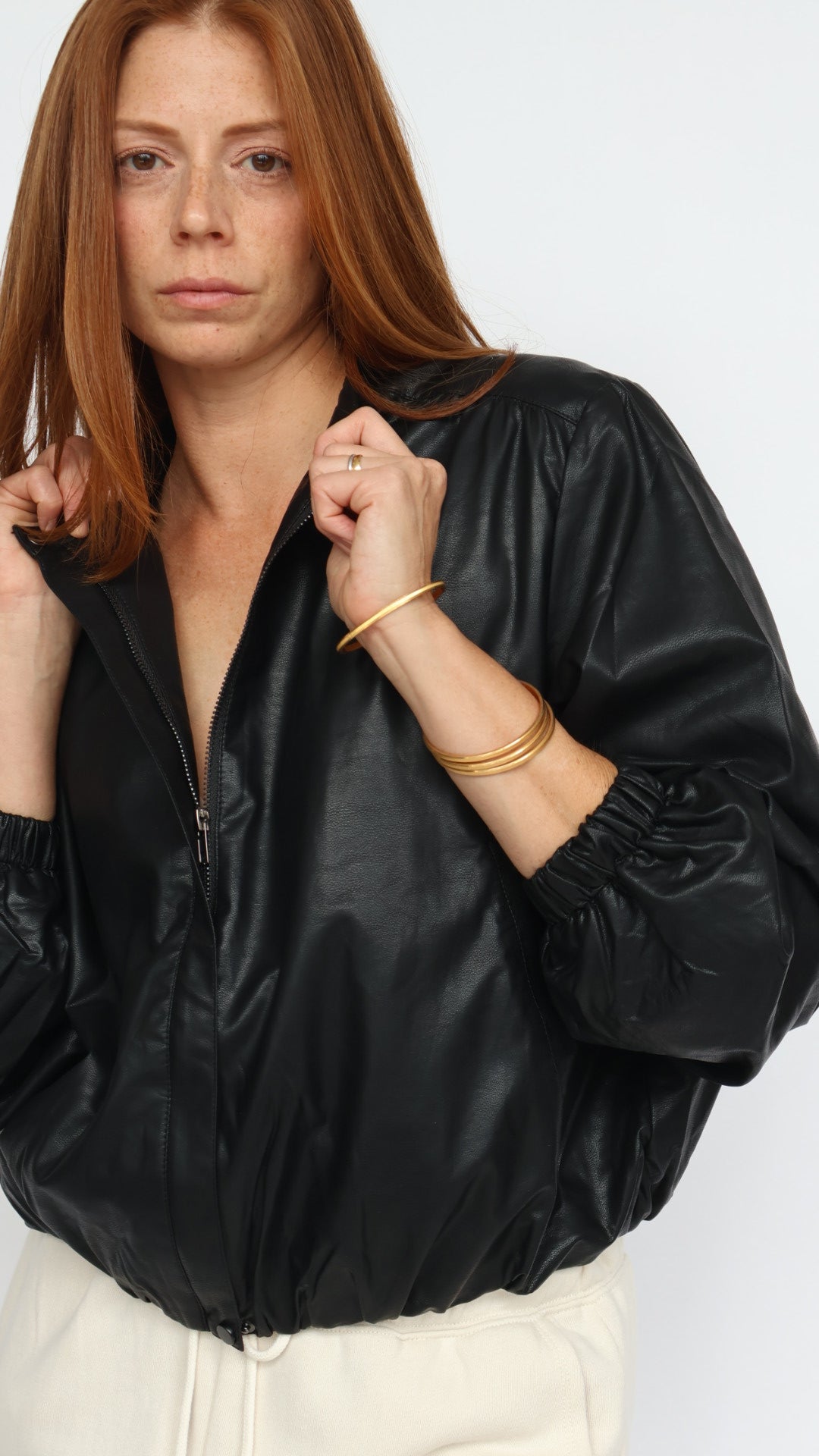 Pinch Vegan Leather Bomber Jacket