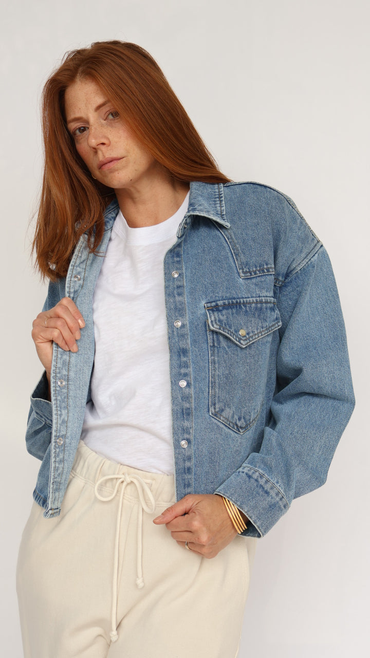 Steve Madden Rafi Denim Jacket With Western Pockets