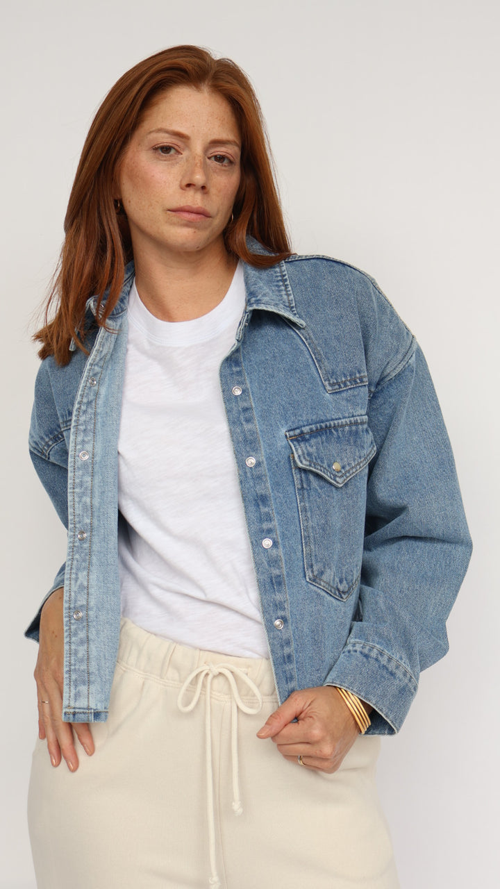 Steve Madden Rafi Denim Jacket With Western Pockets
