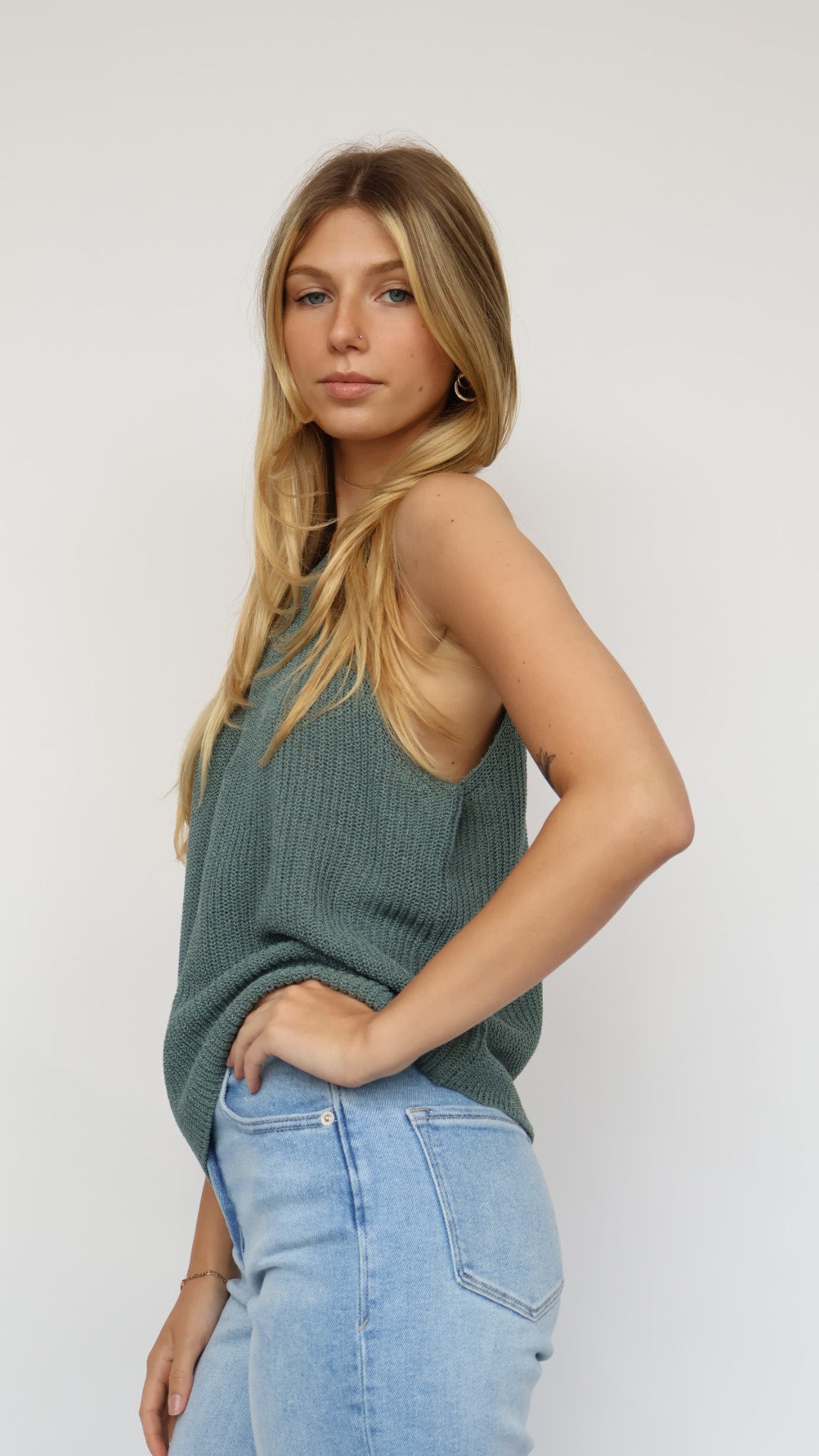 Twist Halter Knit Top