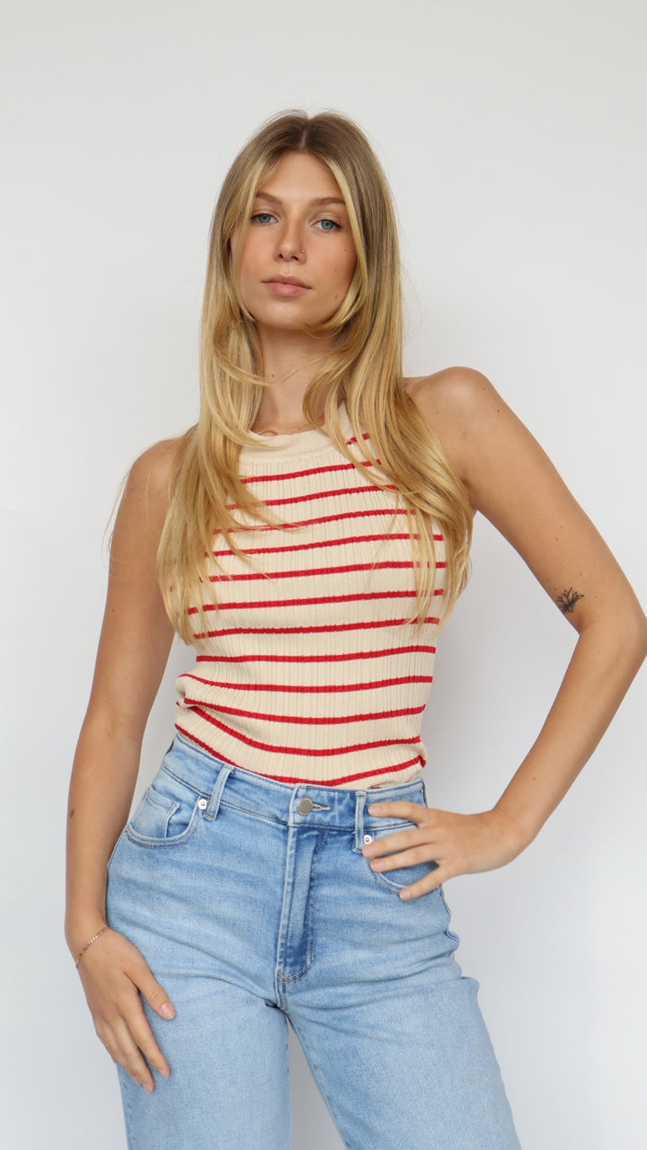 Stripe Rib Knit Top