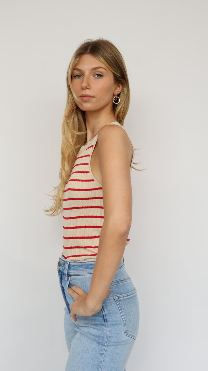 Stripe Rib Knit Top