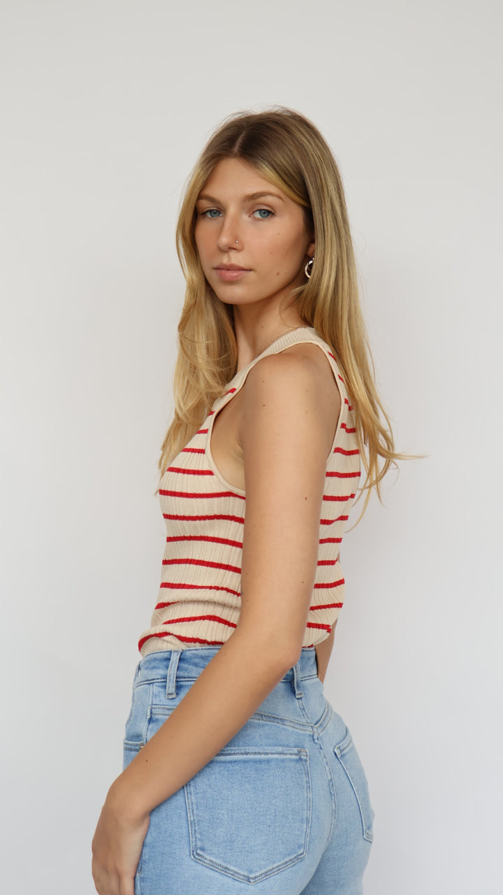 Stripe Rib Knit Top