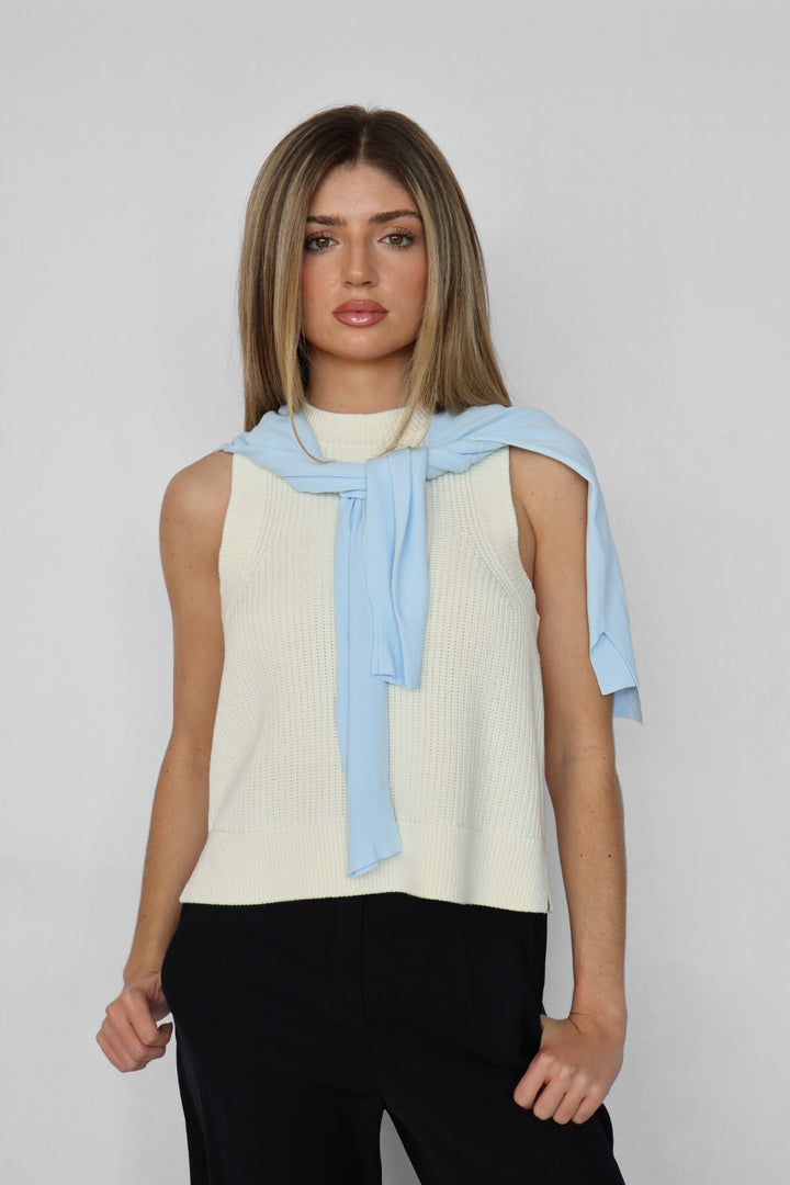 Demi High Crewneck Cotton Tank