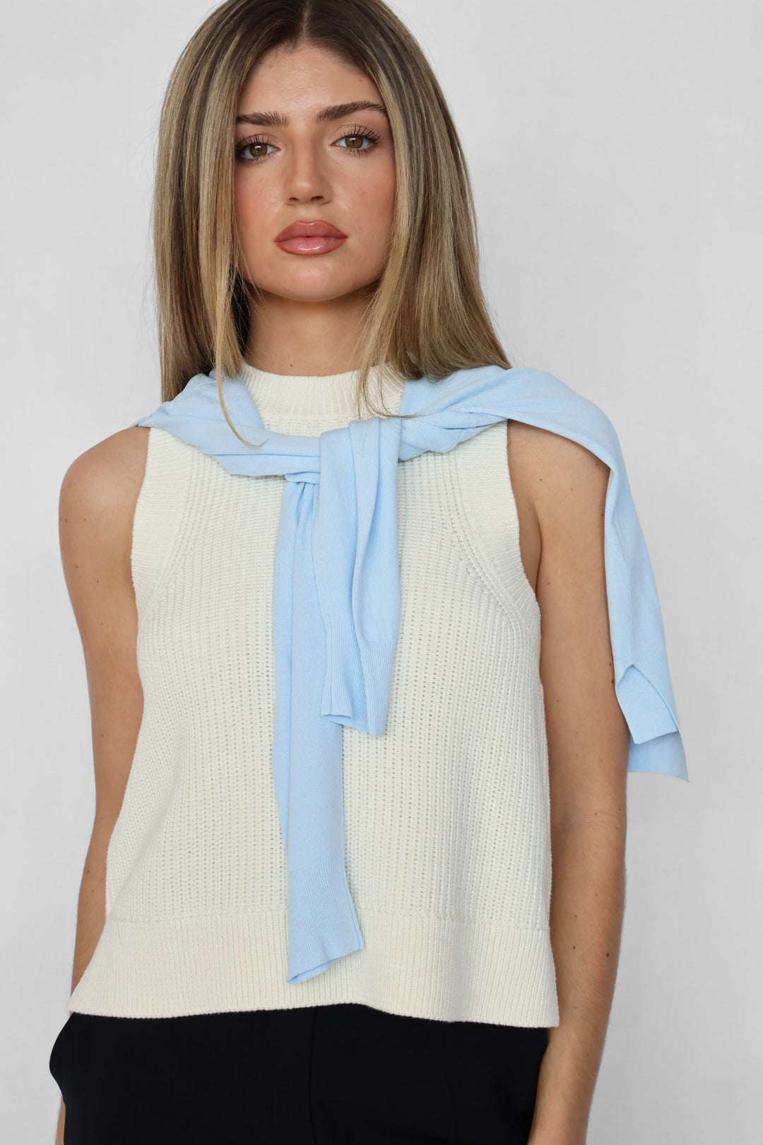Demi High Crewneck Cotton Tank