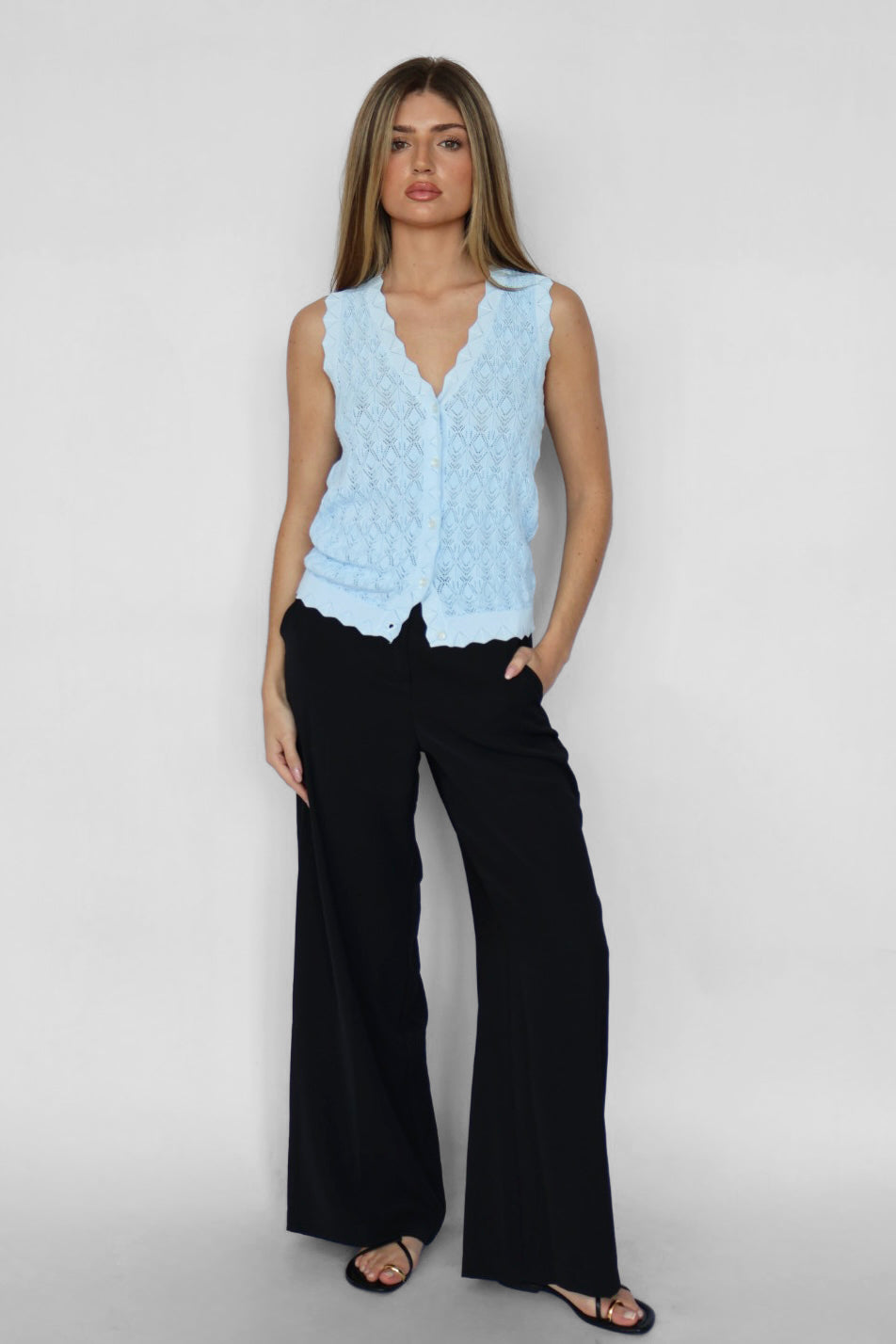 Pointelle Knitted Vest