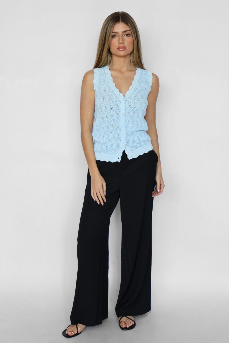 Pointelle Knitted Vest