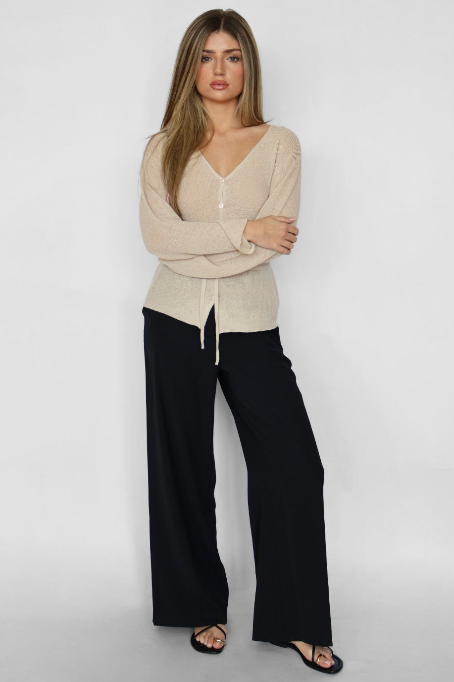 Tie Front Lightweight Cardigan