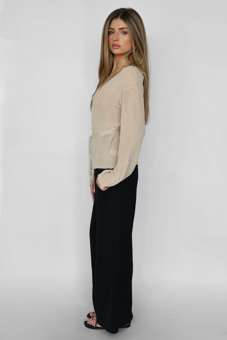 Tie Front Lightweight Cardigan