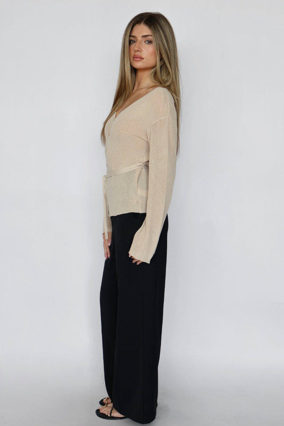 Tie Front Lightweight Cardigan