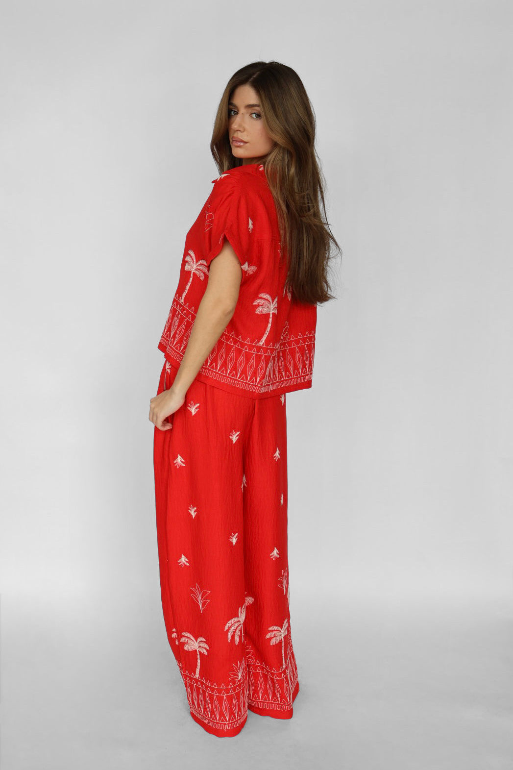 Embroidered Short Sleeve Top