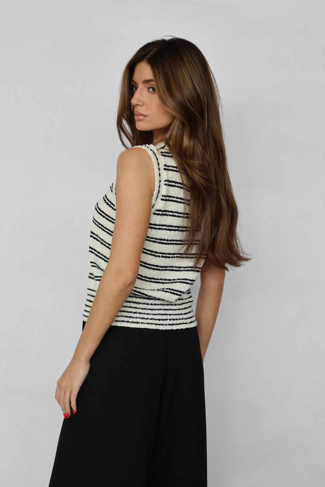Striped Knit Sweater Top
