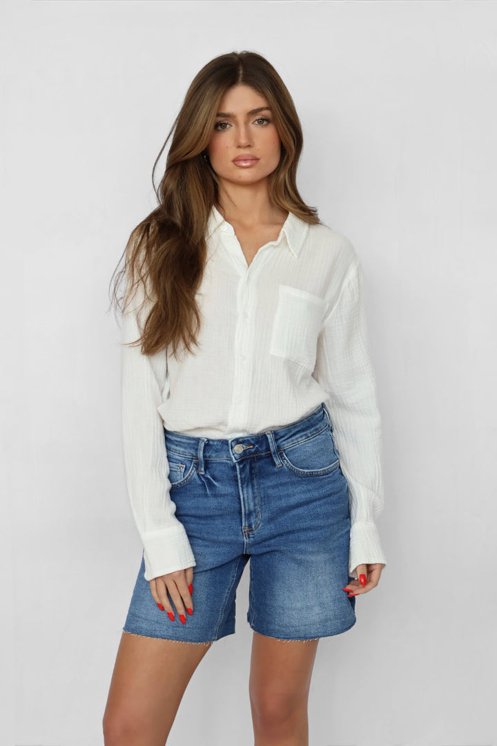 High Rise Two Way Cuff Shorts