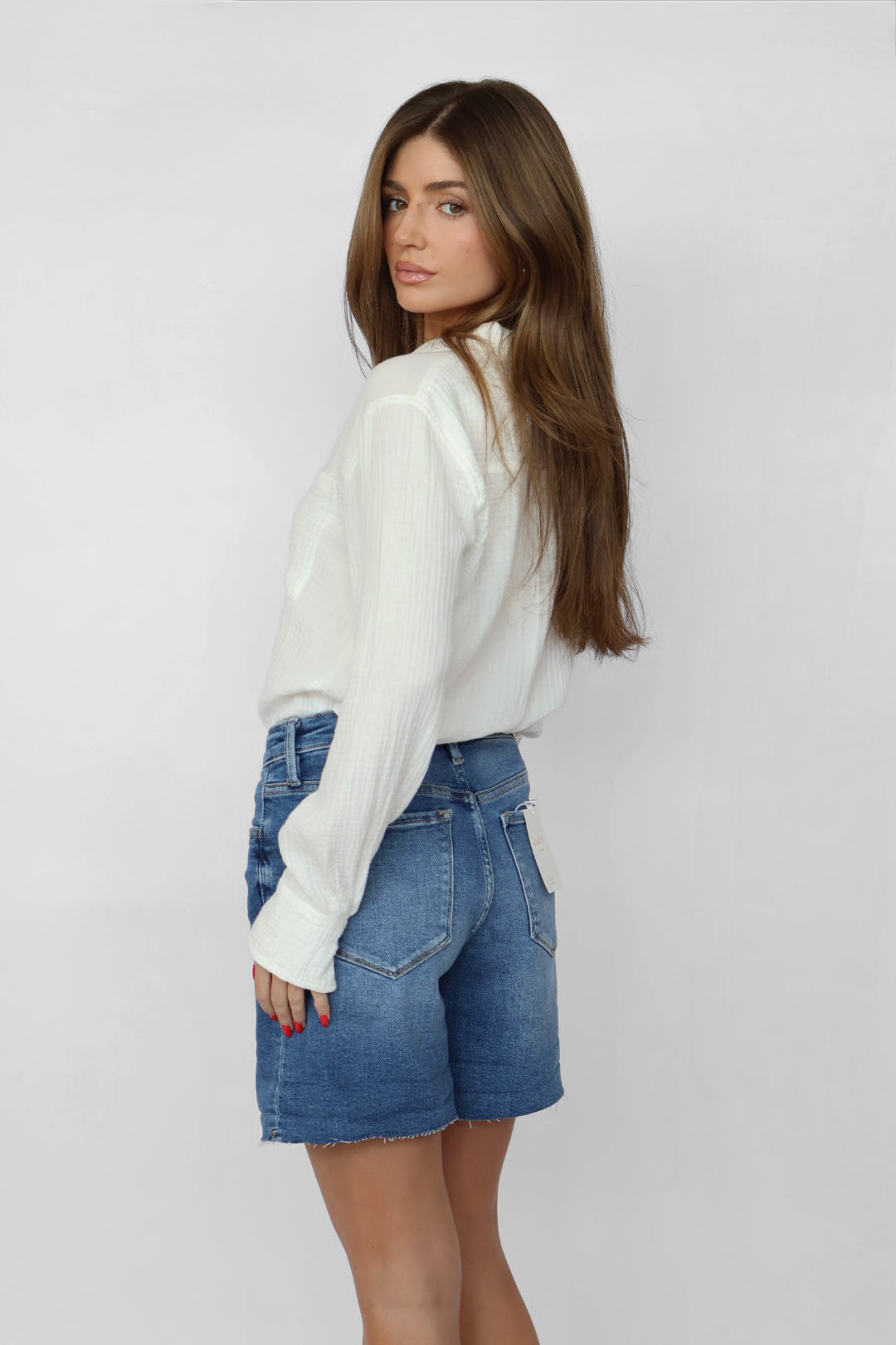 High Rise Two Way Cuff Shorts