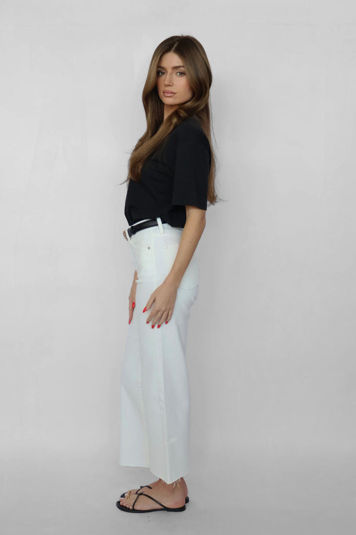 Just Black Denim Slim Cropped Wide Leg Jeans