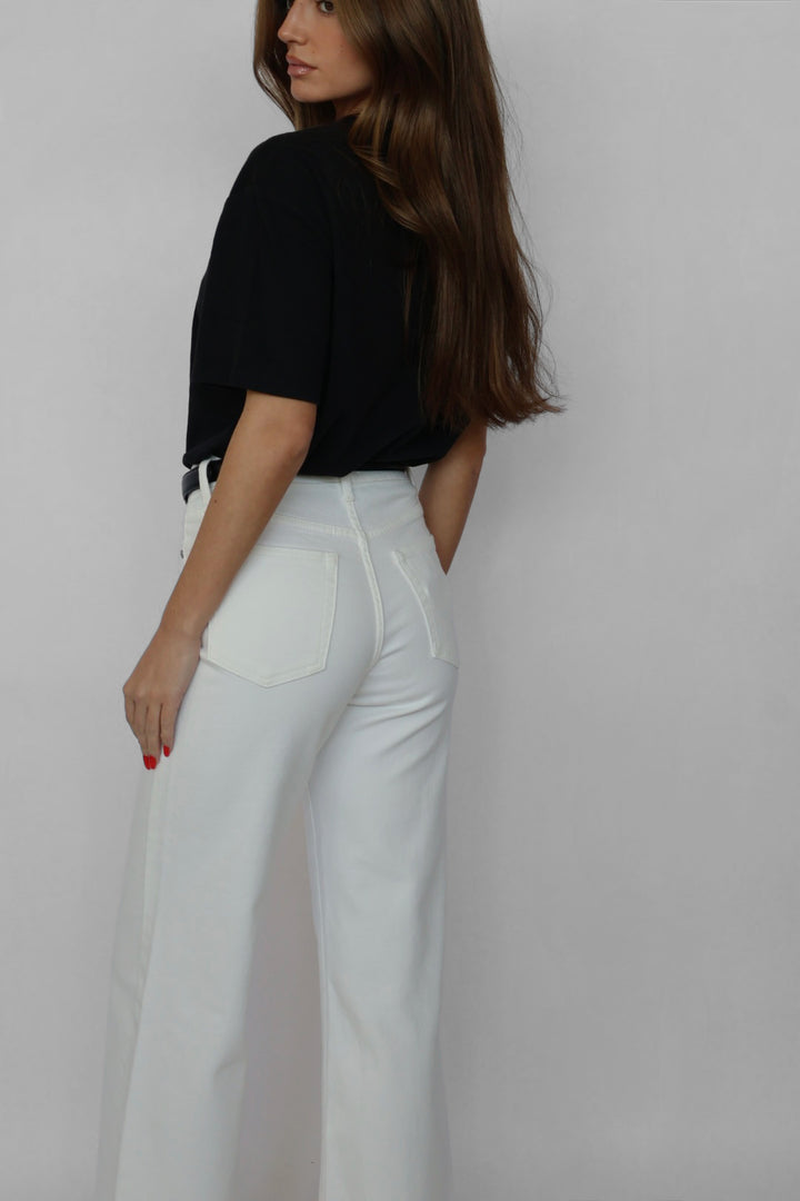 Just Black Denim Slim Cropped Wide Leg Jeans