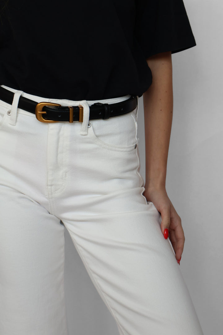 Just Black Denim Slim Cropped Wide Leg Jeans