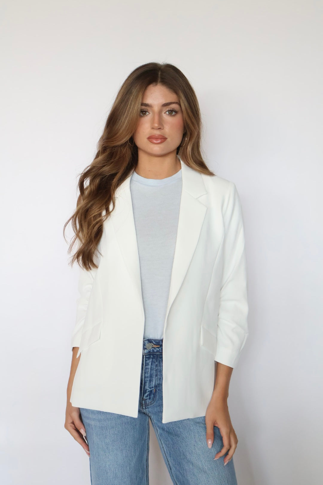 Amy Ruched Sleeve Blazer