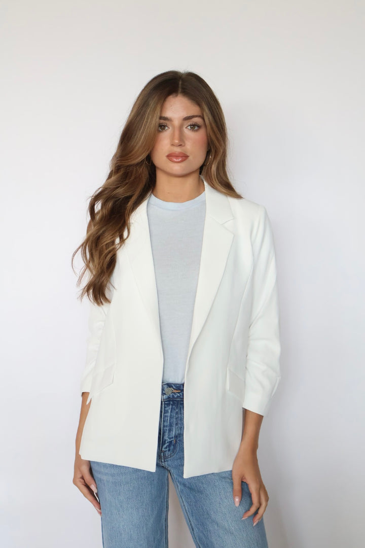 Amy Ruched Sleeve Blazer