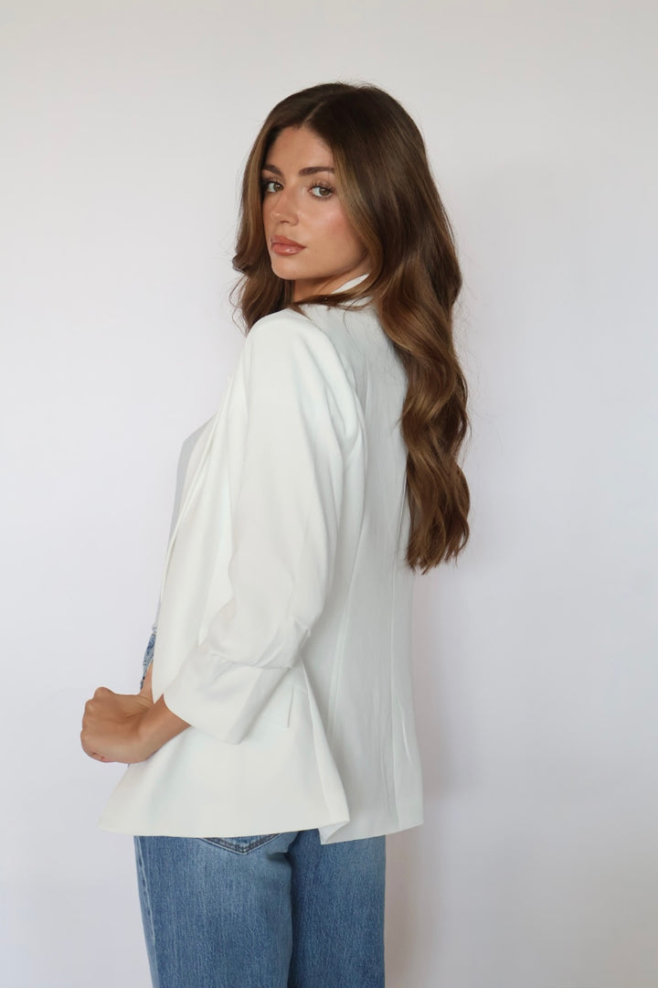 Amy Ruched Sleeve Blazer