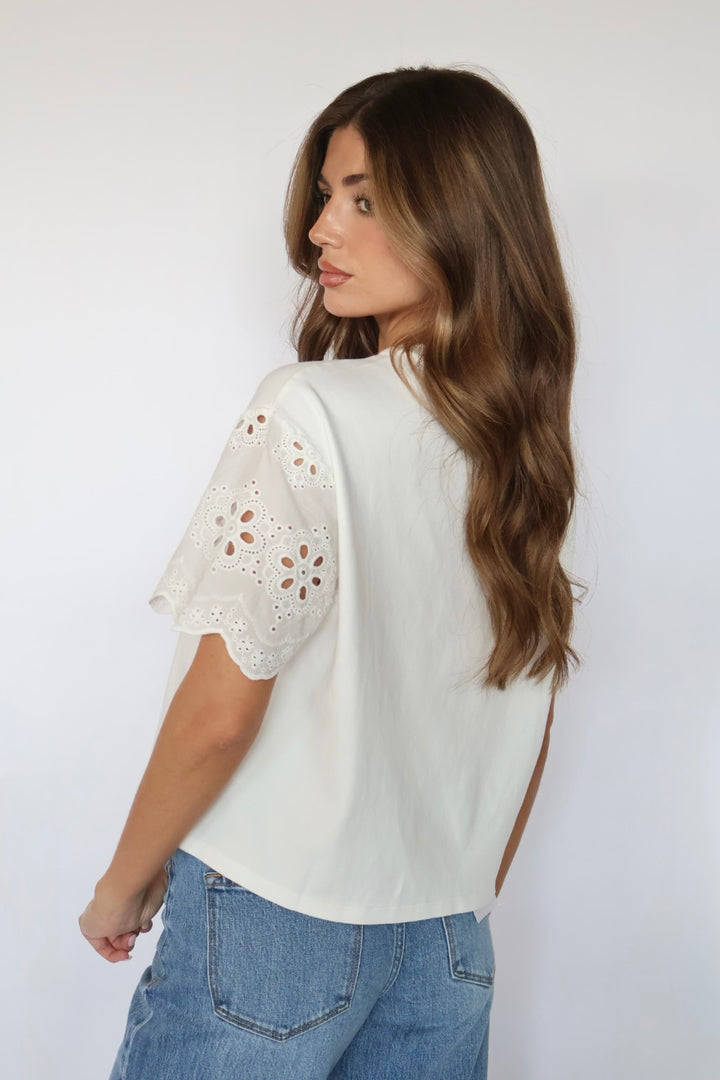 Eyelet Sleeve T-Shirt