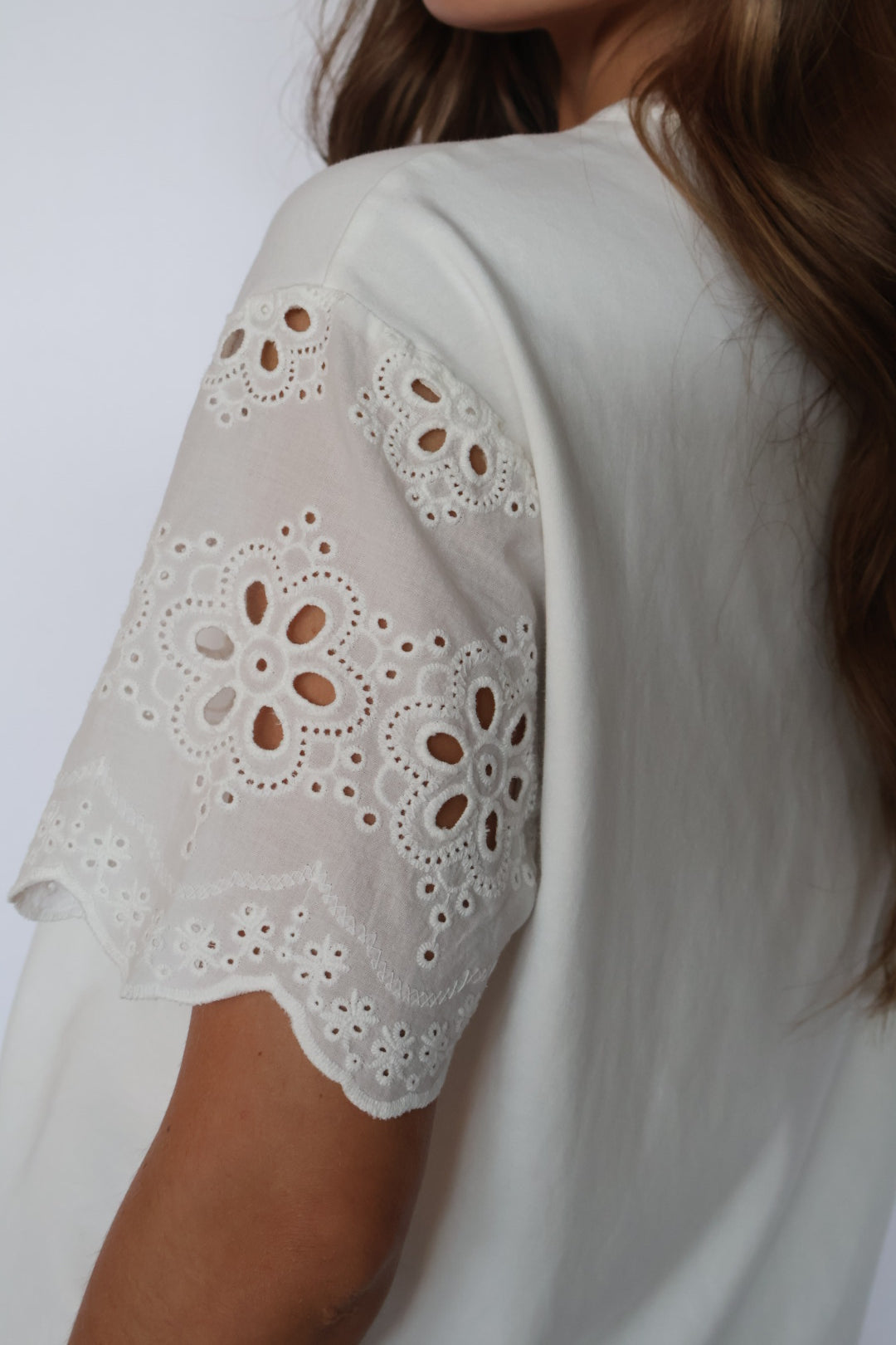 Eyelet Sleeve T-Shirt