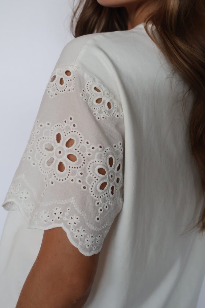 Eyelet Sleeve T-Shirt