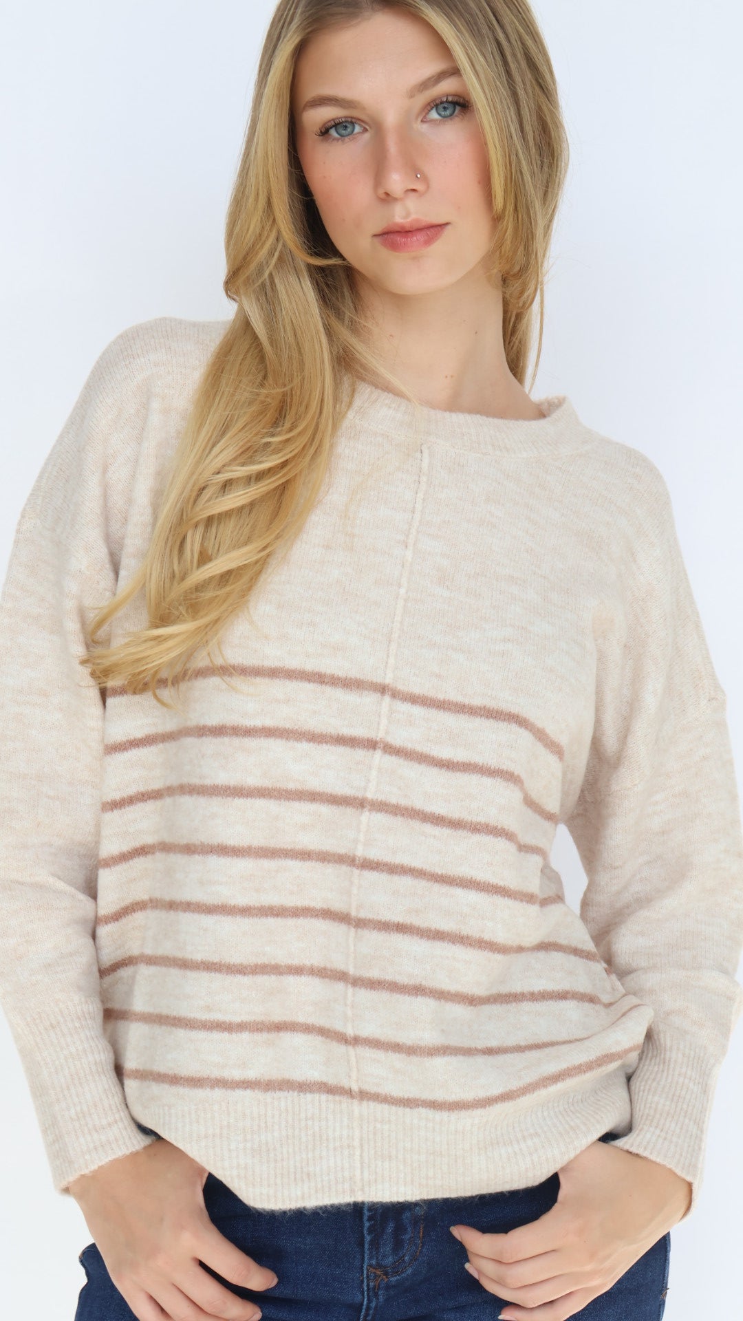 Stripe Crew Neck Everyday Sweater